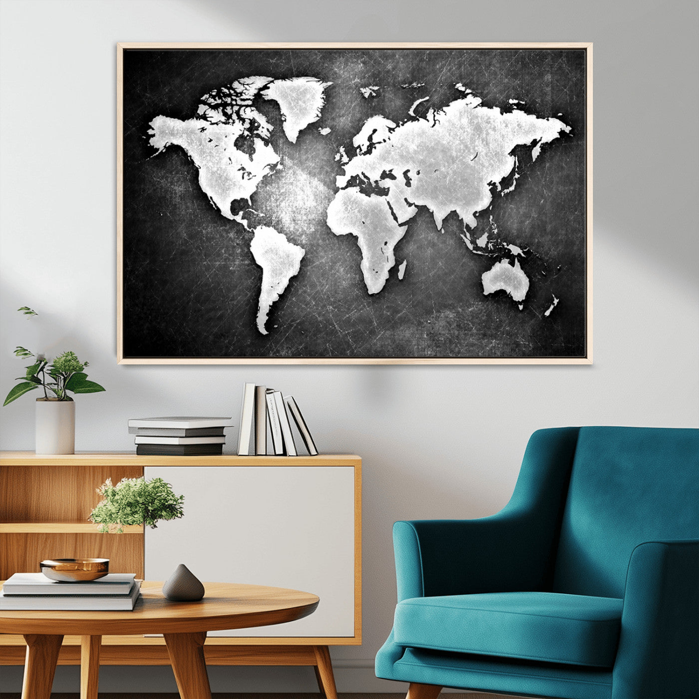 MGV-FC-36X24 - World Map Wall Art Canvas Print – Framed Wall Art for Anniversary Gift or Home Adventure Decor