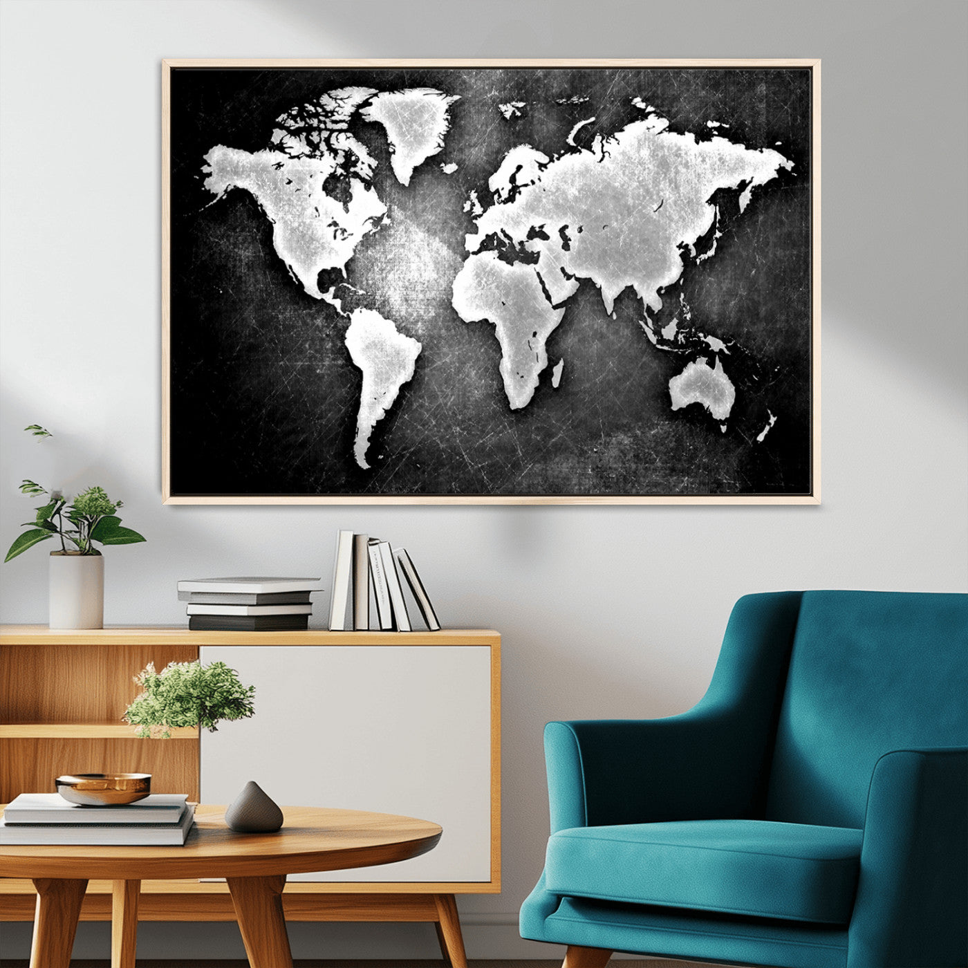 MGV-FC-36X24 - World Map Wall Art Canvas Print – Framed Wall Art for Anniversary Gift or Home Adventure Decor