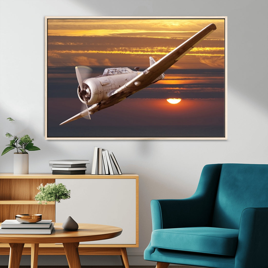 Old War Plane Wall Art Canvas Print