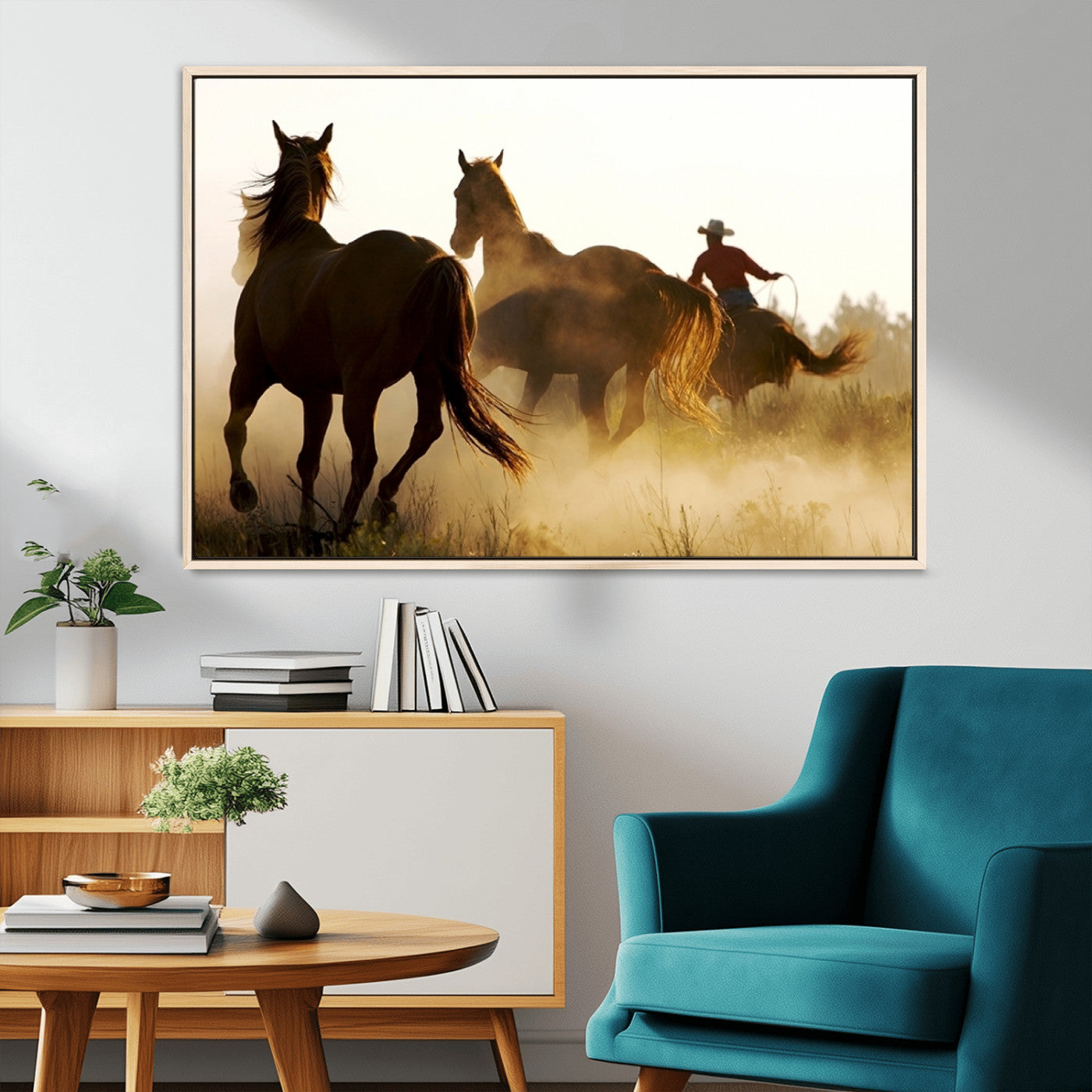 MGV-FC-36X24 - Horses and Cowboys Wall Art Canvas Print