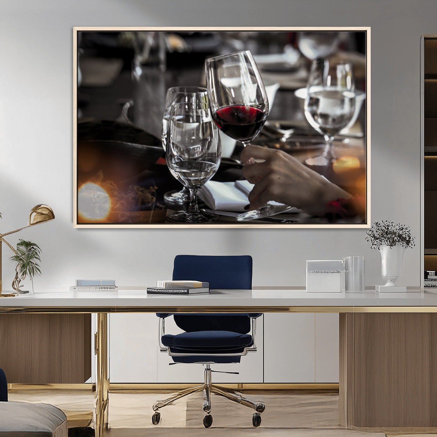 MGV-FC-36X24 - Red Wine and Glass Canvas Print