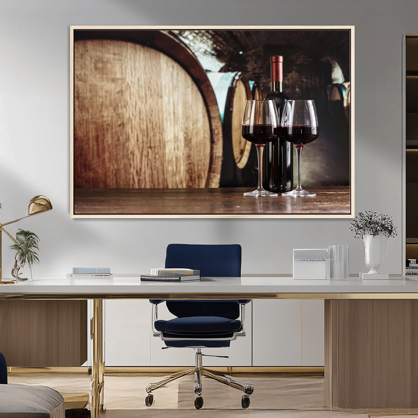 MGV-FC-36X24 - Wine and Barrel Wall Art Canvas Print