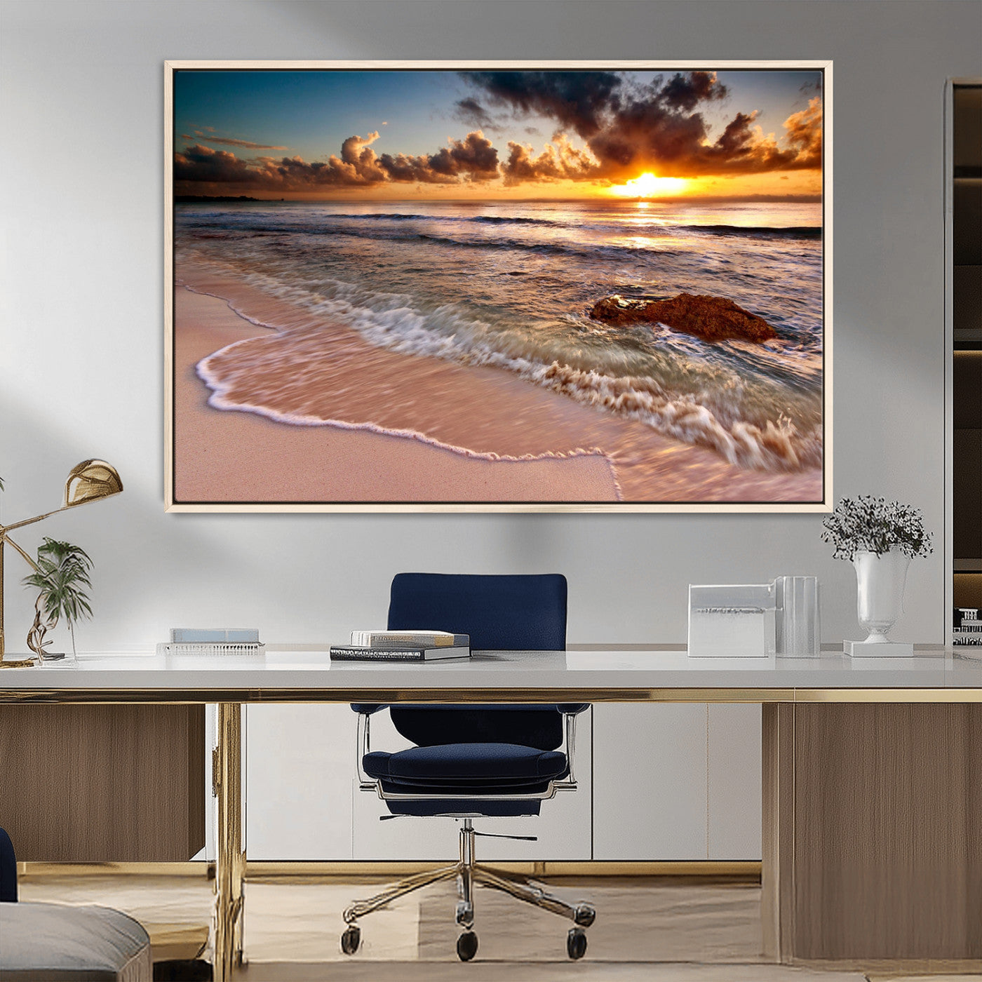 MGV-FC-36X24 - Sunset on Ocean Wall Art Canvas Print