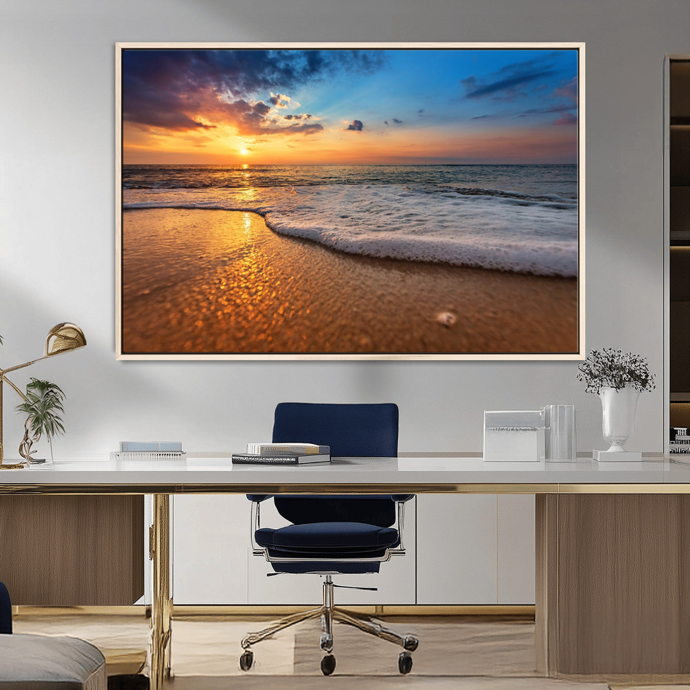 MGV-FC-36X24 - Sunset and Beach at Night Wall Art Canvas Print