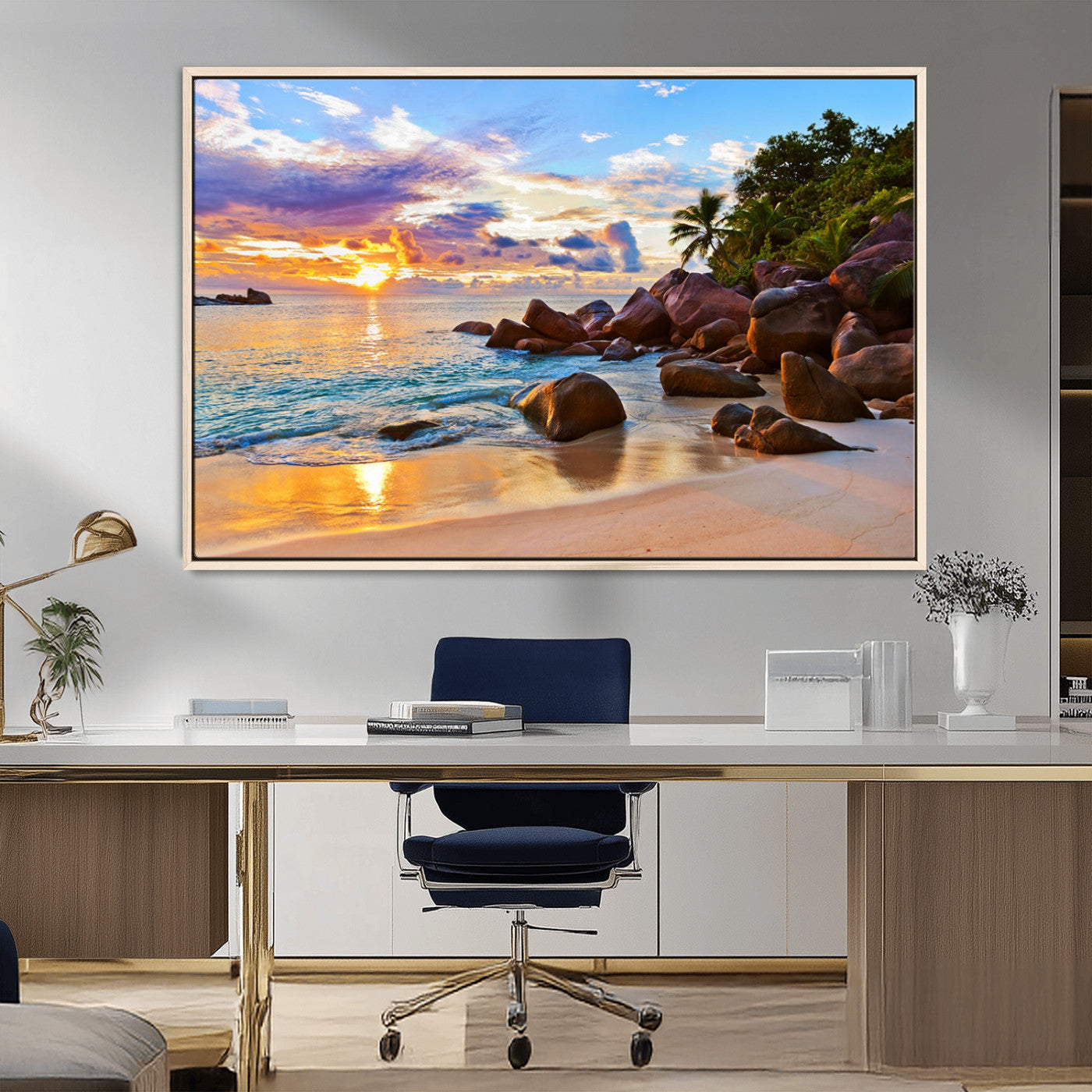 MGV-FC-36X24 - Tropical Island Beach Sunset Canvas Print