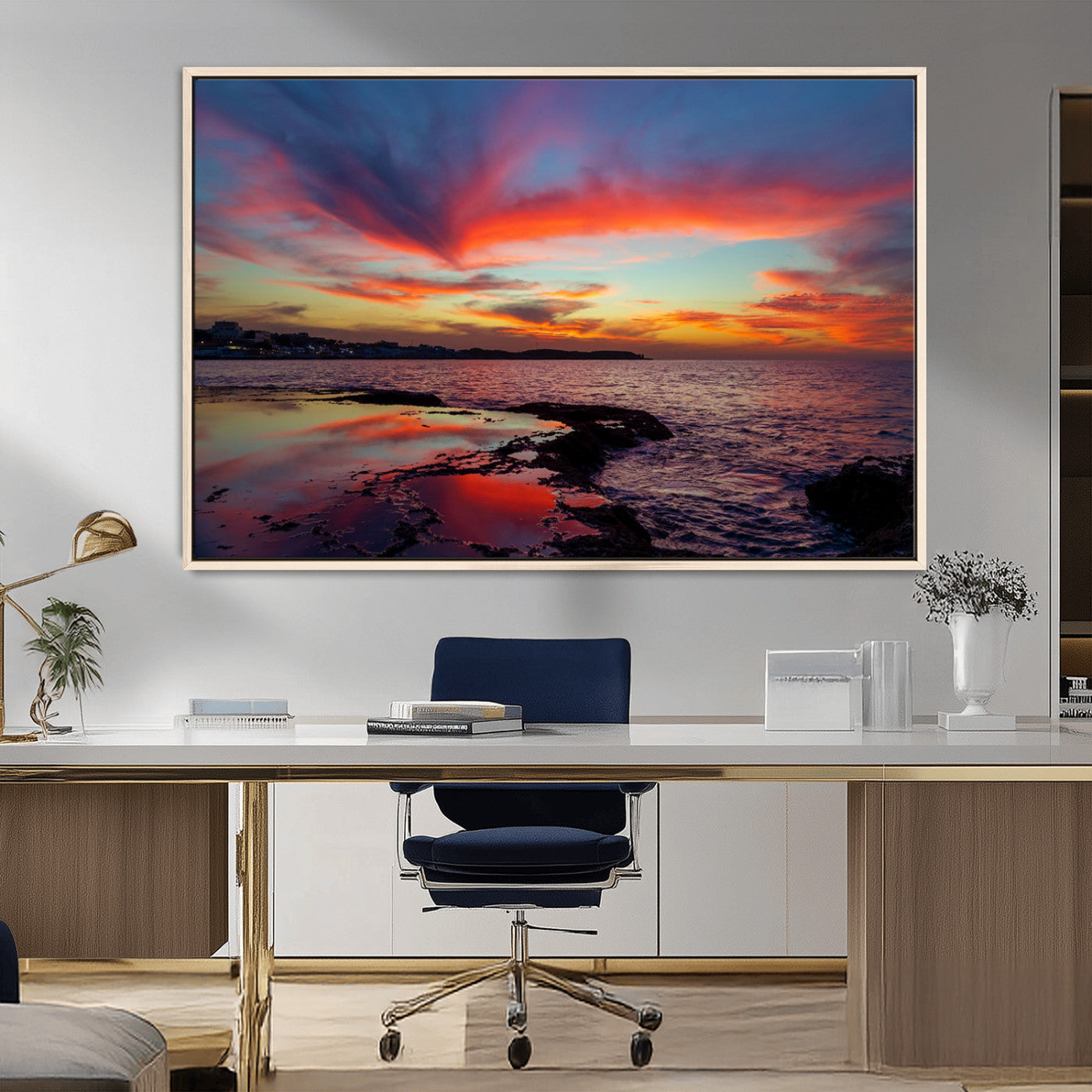 MGV-FC-36X24 - Glorious Sunset on The Beach Wall Art Canvas Print