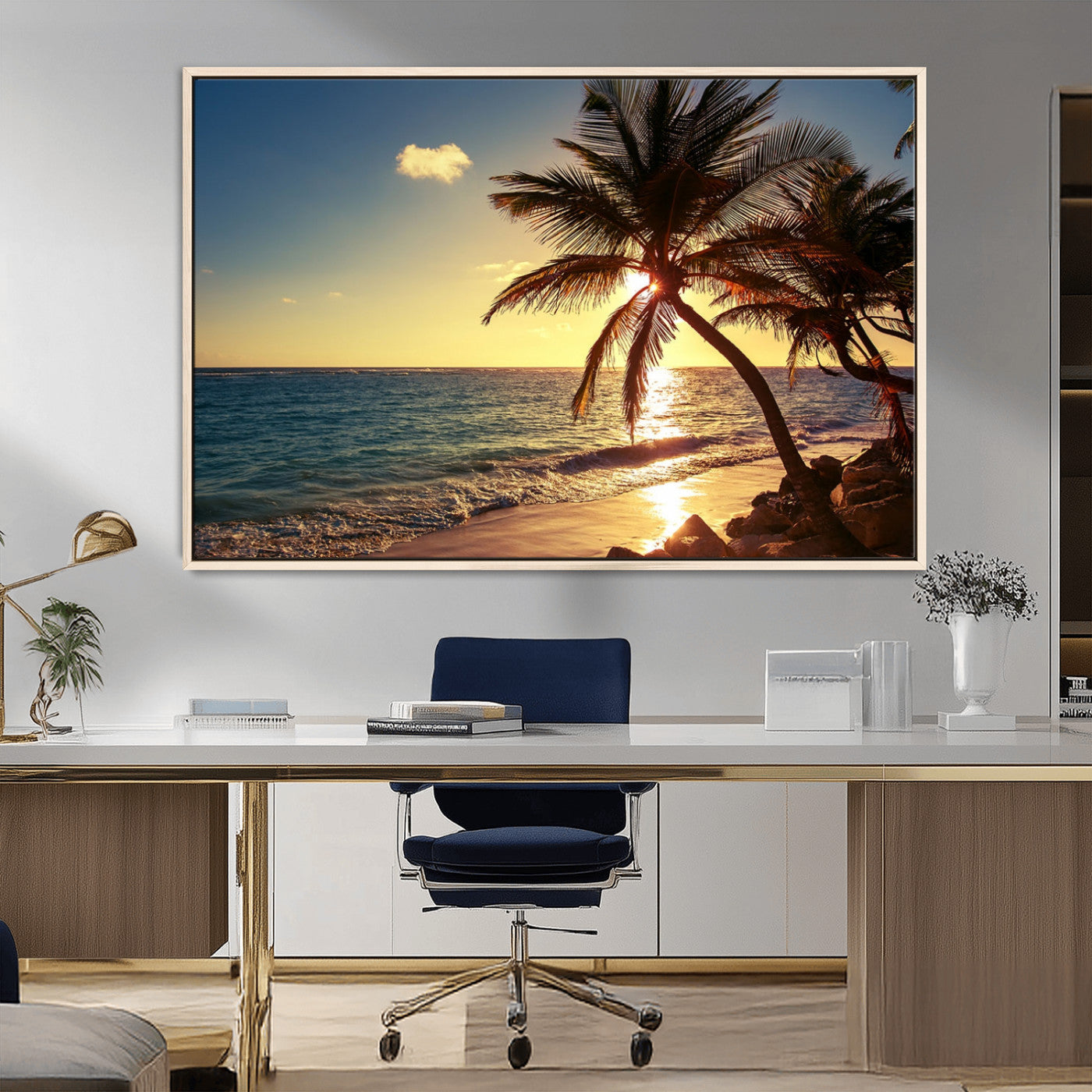 MGV-FC-36X24 - Sunset Palm Trees Wall Art Canvas Print