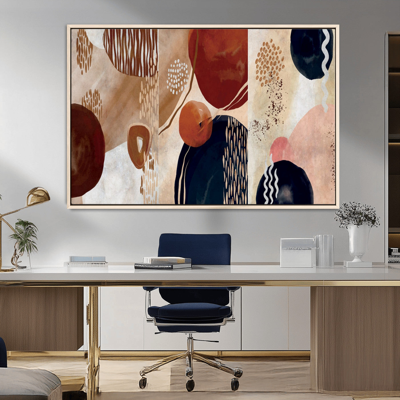 MGV-FC-36X24 - Boho Wall Art Canvas Print Set Mid-Century Prints Bohemian Wall Artwork Prints Boho Neutral