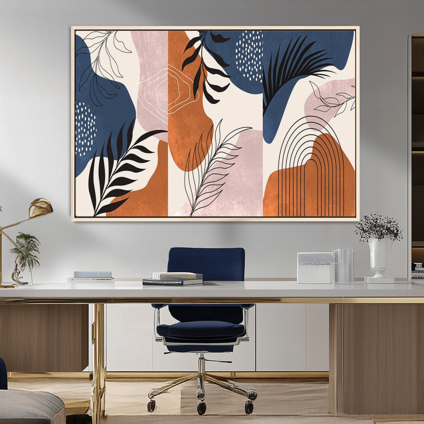 MGV-FC-36X24 - Boho Wall Art Canvas Print Set Mid-Century Prints Bohemian Wall Artwork Prints Boho Neutral,