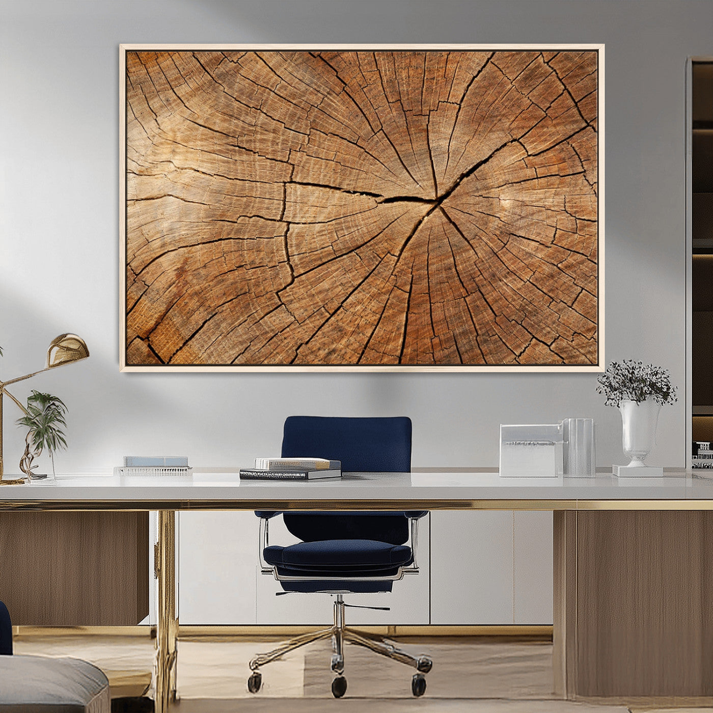 MGV-FC-36X24 - Tree Ring Canvas Art, Rustic Wood Grain Wall Art, Tree Slice Decor for Modern Homes, Giclee Multi-Panel Print, Tree Ring Wall Art Set