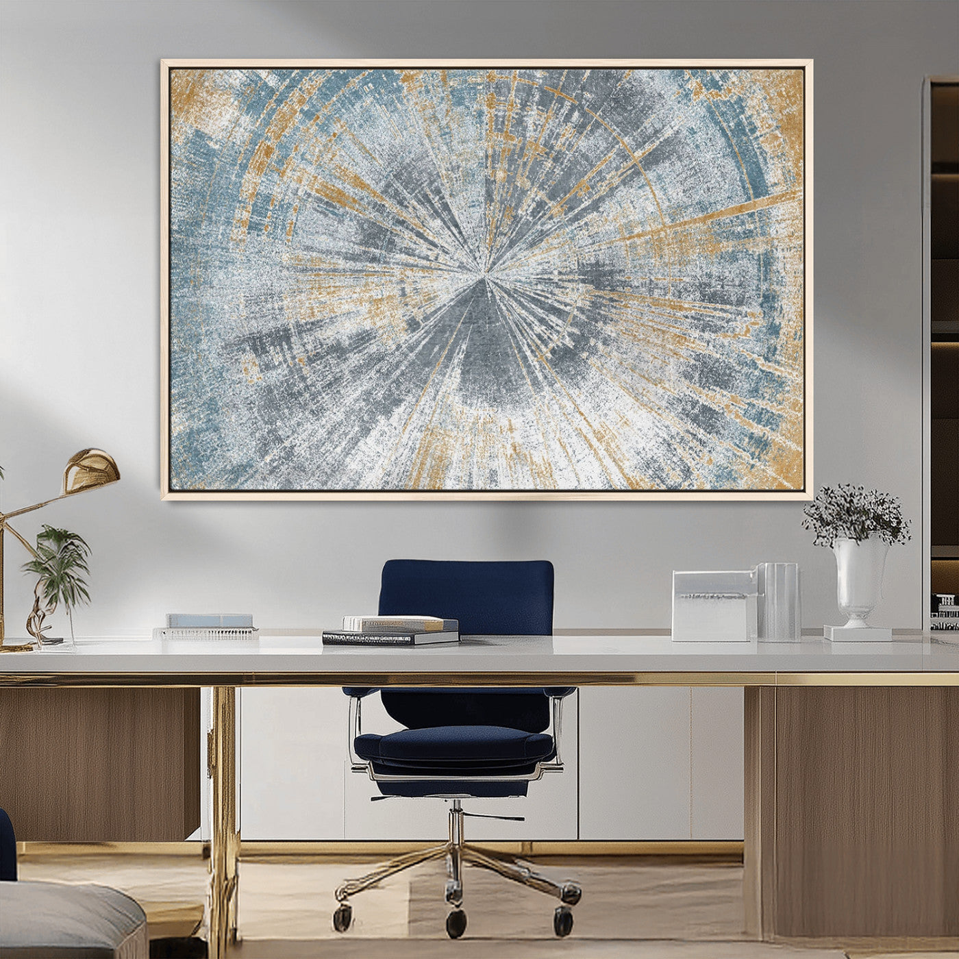 MGV-FC-36X24 - Radiant Abstract Wood Rings Canvas Art – Modern Triptych Wall Decor for Living Room or Farmhouse Decor