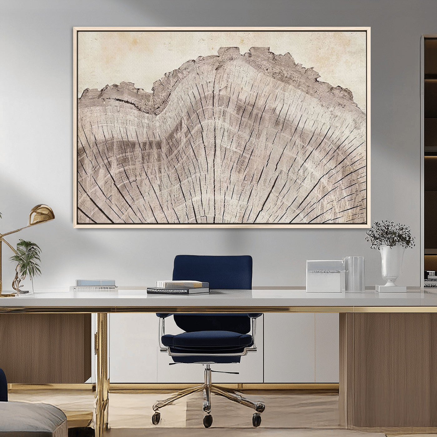 MGV-FC-36X24 - Tree Ring Wall Art Triptych, Rustic Wood Ring Canvas Print, Minimalist Wall Decor for Modern Homes and Farmhouse Decor