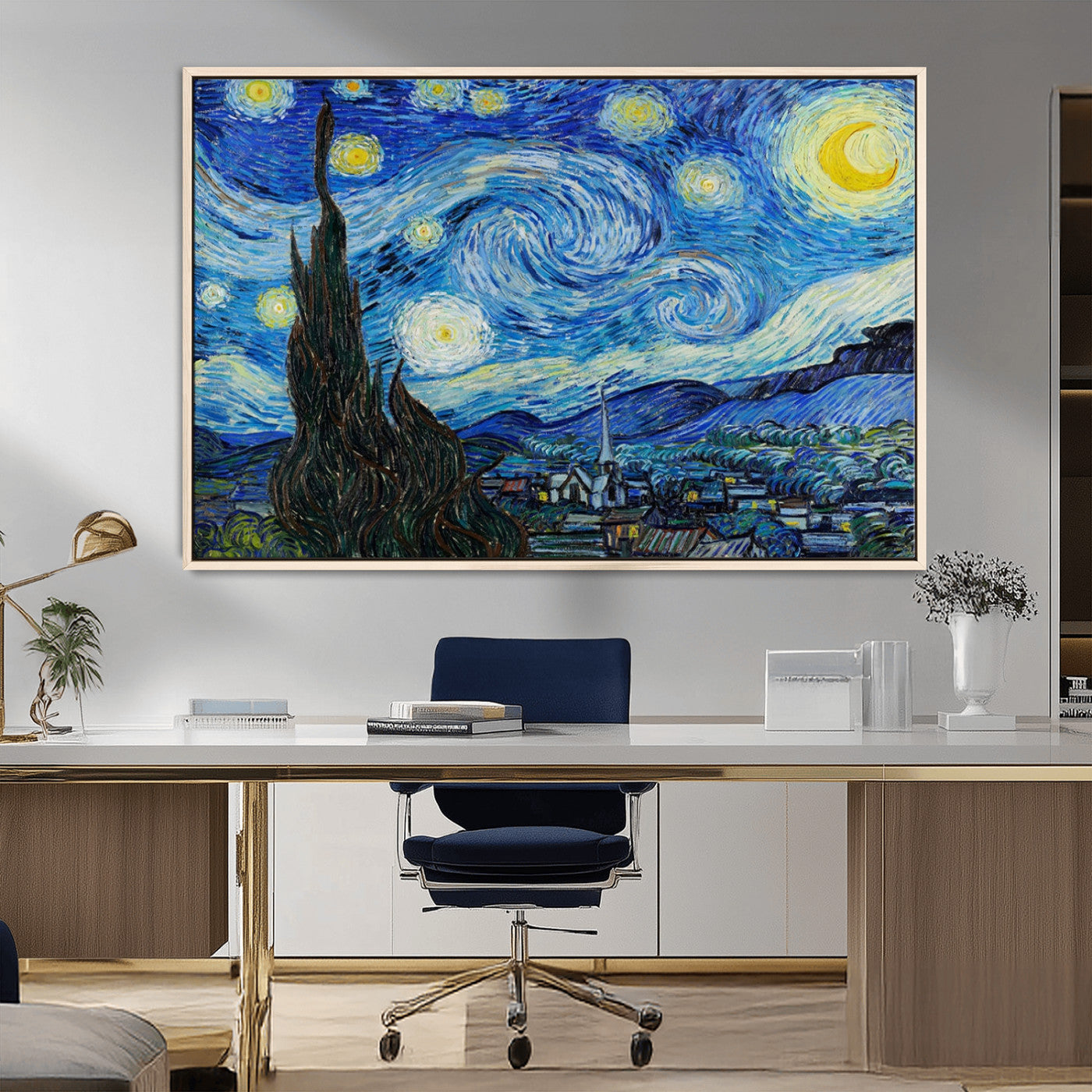MGV-FC-36X24 - Vincent Van Gogh The Starry Night Abstract Wall Art Canvas Print