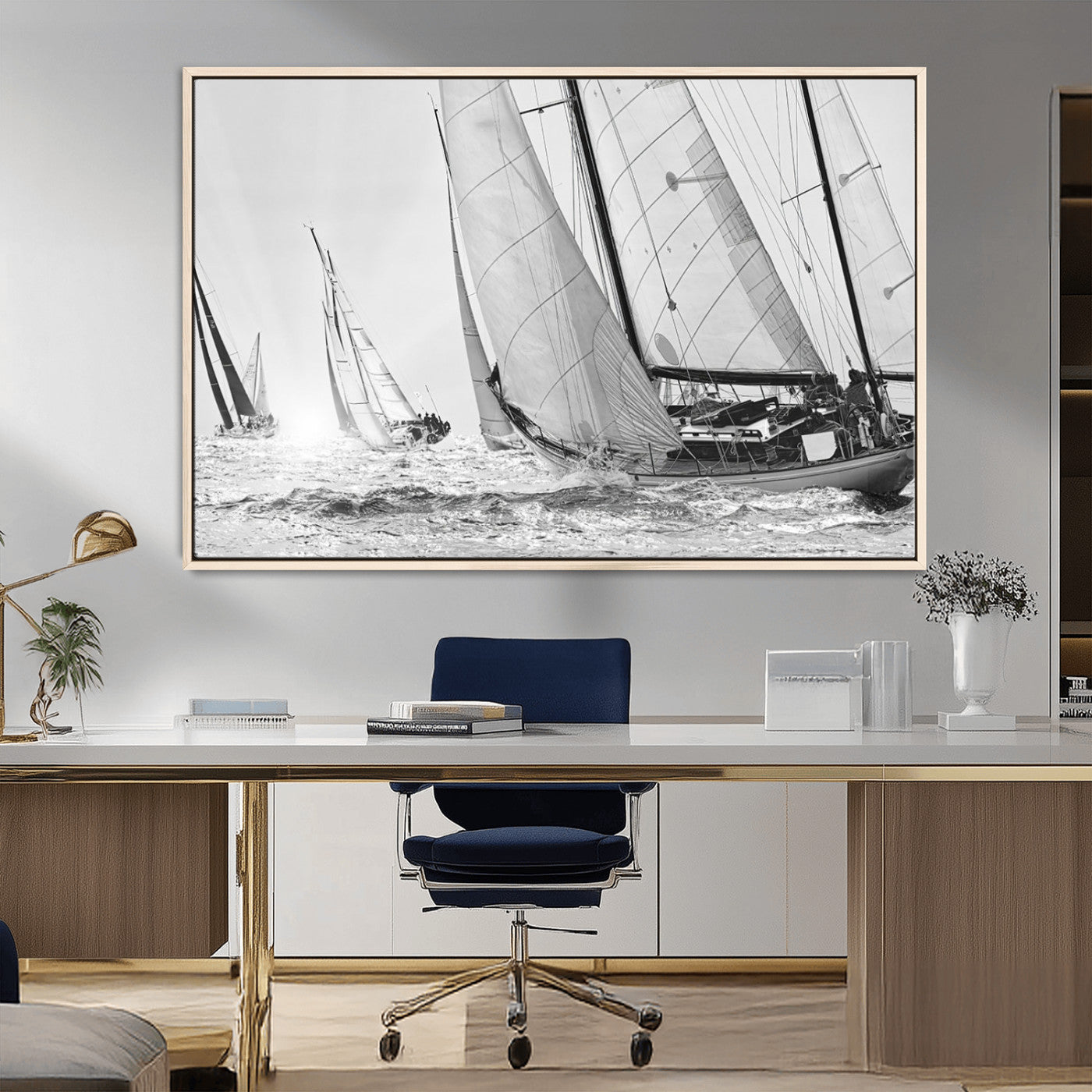 MGV-FC-36X24 - Yacht Sailboat Regatta Canvas Wall Art Canvas Print