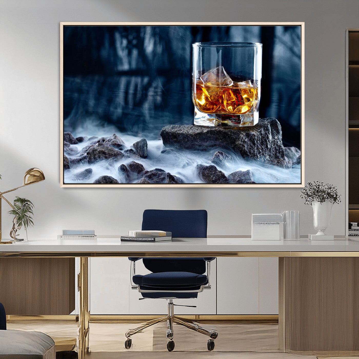 MGV-FC-36X24 - Whiskey Ice Wall Art Canvas Print
