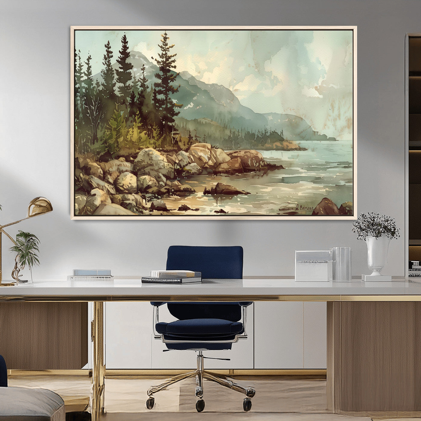 MGV-FC-36X24 - Abstract Acadia National Park Wall Art Canvas Print - Stunning 3-Panel Wall Art Canvas Print, Framed, Ready to Hang
