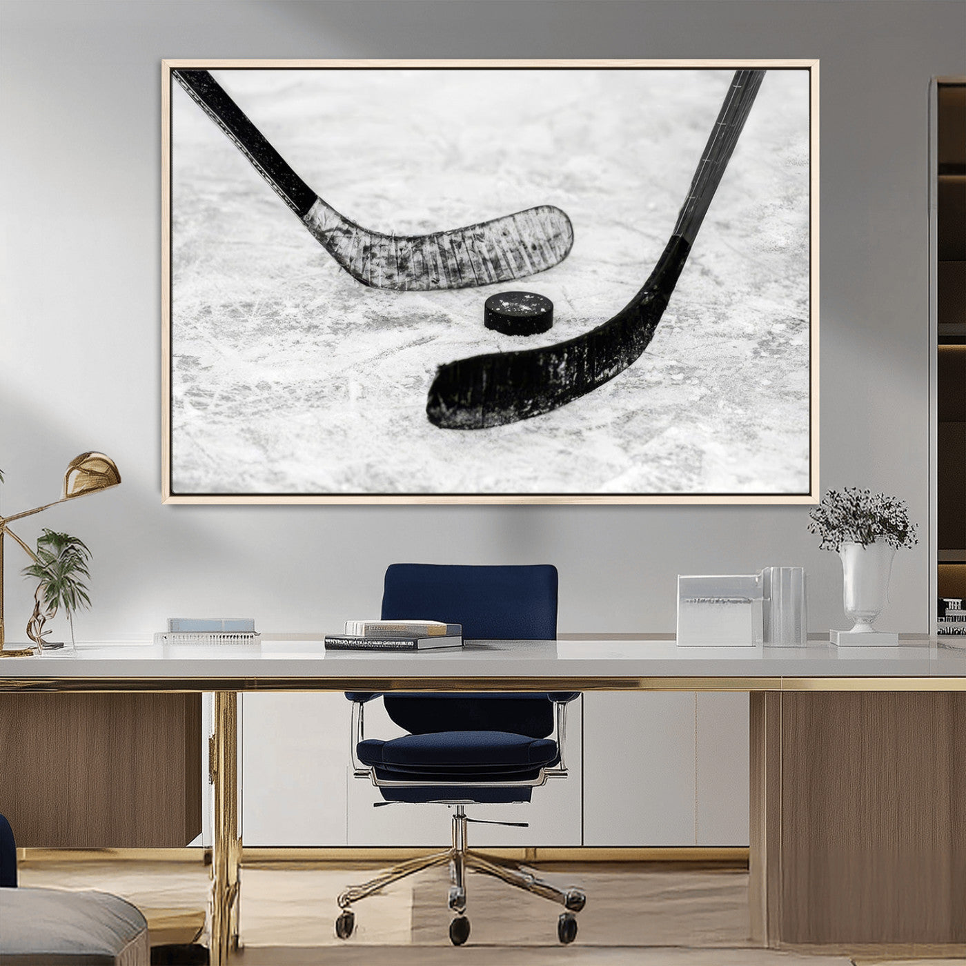 MGV-FC-36X24 - Winter Ice Hockey Sport Canvas Wall Art Print - Hockey Wall Art Print