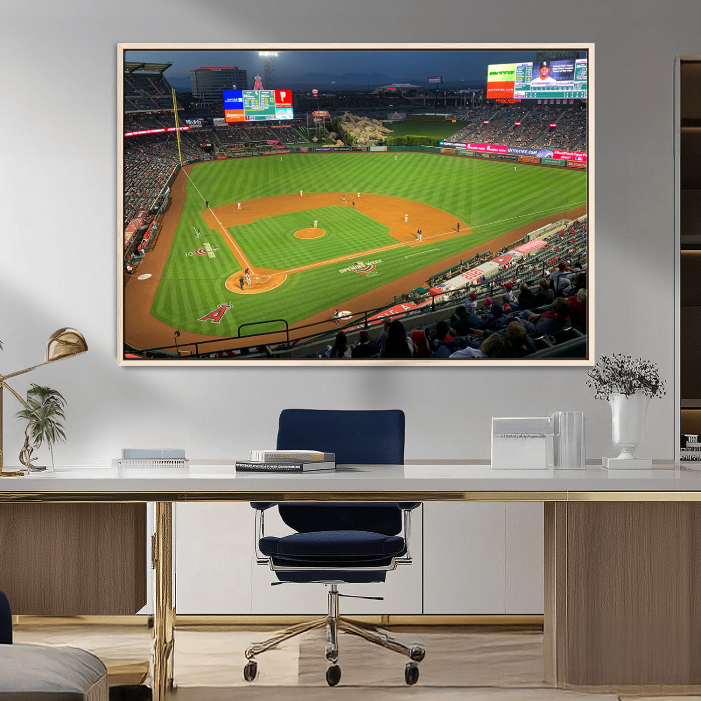 MGV-FC-36X24 - Angel Stadium Aerial View – Los Angeles Angels Baseball Canvas Print, Framed, Ready to Hang