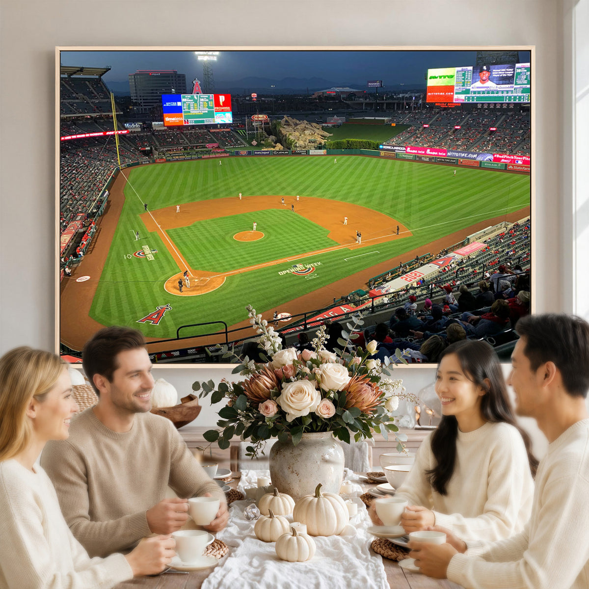 93707-MGV-CV-36X24 - Angel Stadium Aerial Canvas Print | Los Angeles Angels Baseball
