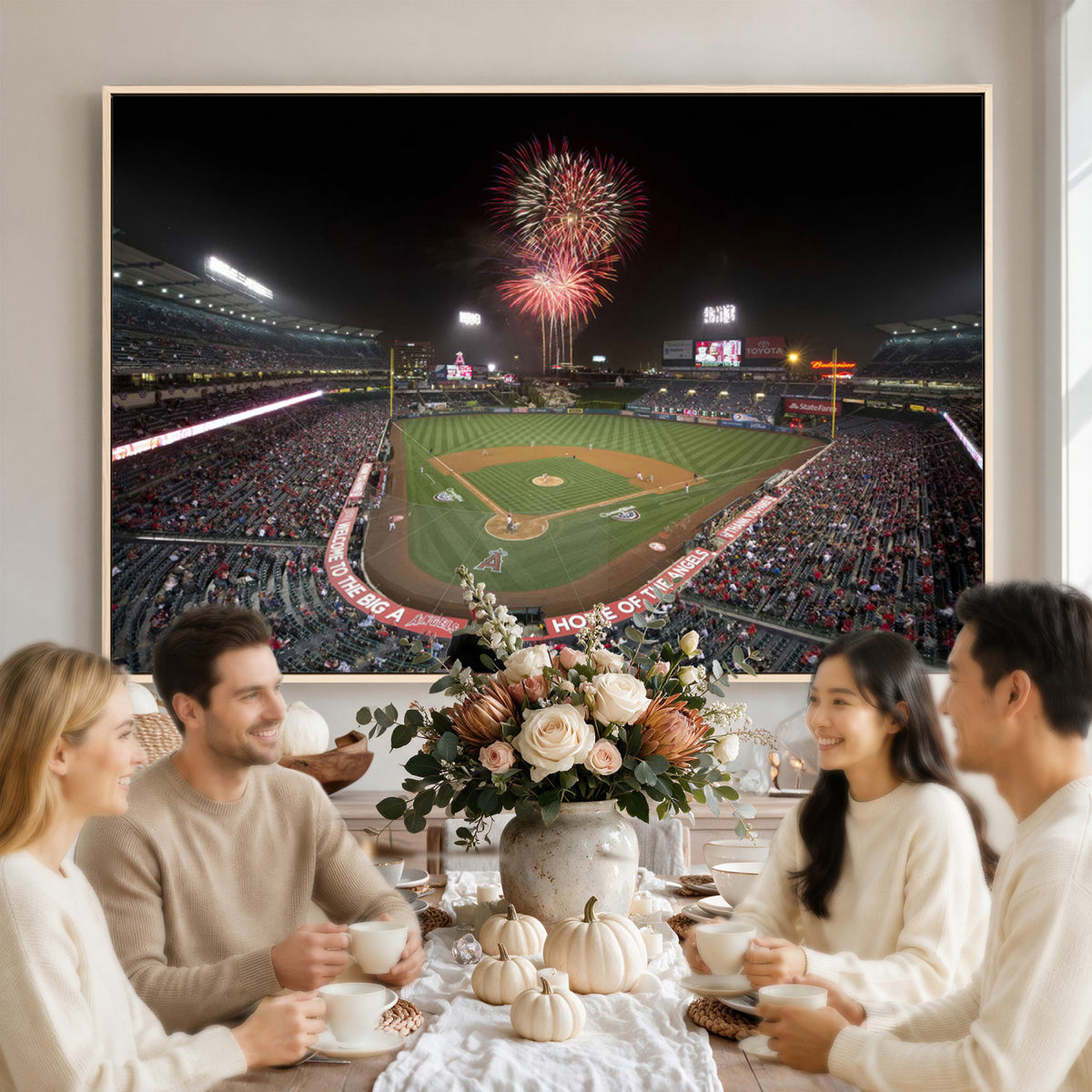 63592-MGV-CV-36X24 - Angel Stadium in Los Angeles Stadium Wall Art Canvas Print