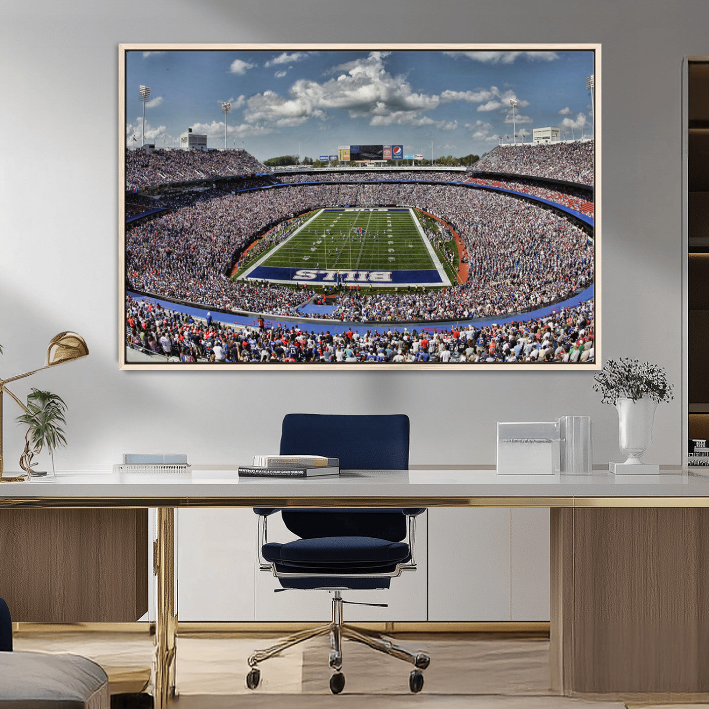 MGV-FC-36X24 - Buffalo Bills Highmark Stadium Wall Art Canvas Print - Bills Stadium Game Day Triple Canvas Wall Art - Buffalo Bills NFL Match