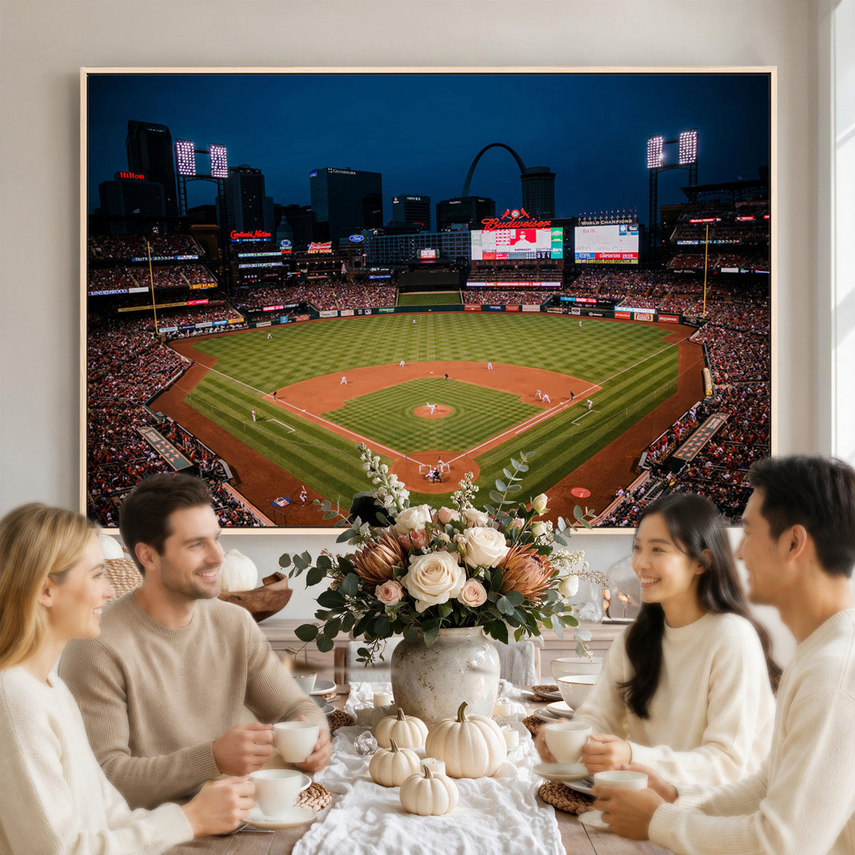 38612-MGV-CV-36X24 - St. Louis Cardinals Baseball Team Print - Busch Stadium Wall Art