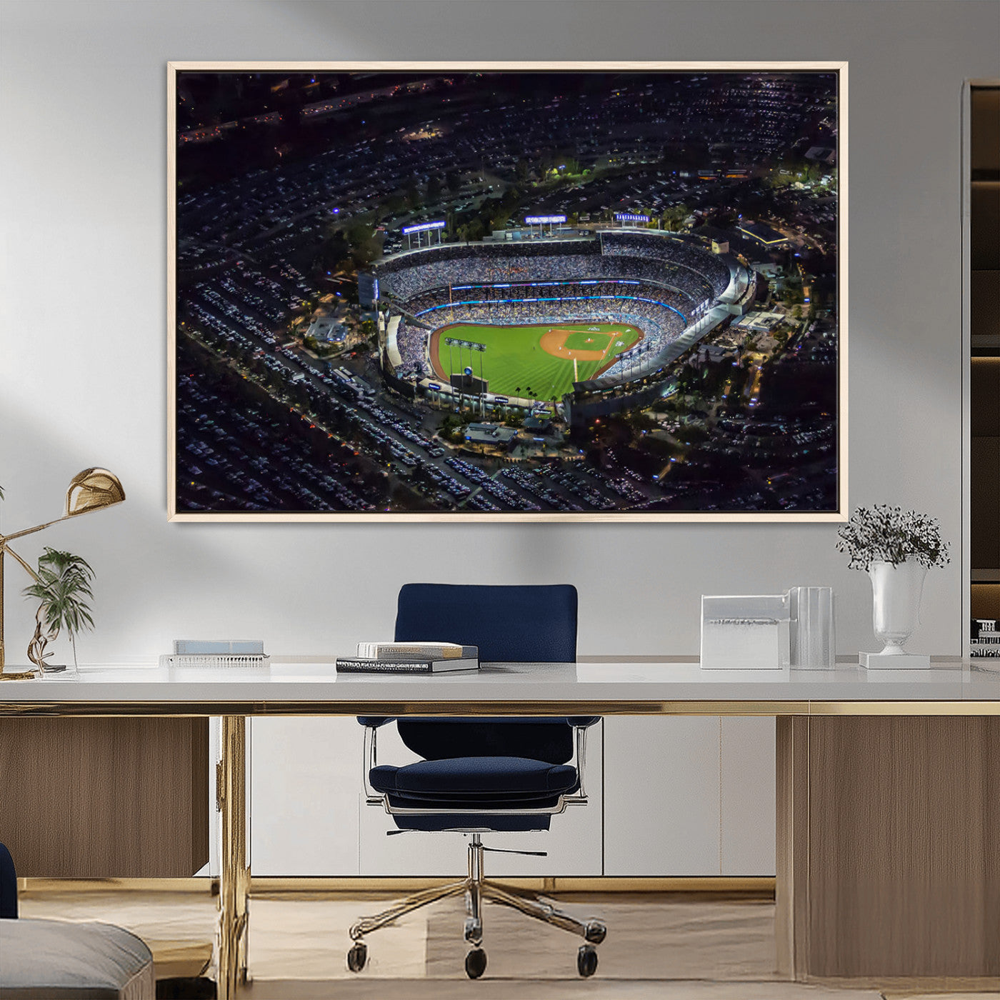 MGV-FC-36X24 - Los Angeles Dodgers Baseball Team Print - California Dodger Stadium Wall Art Canvas Print