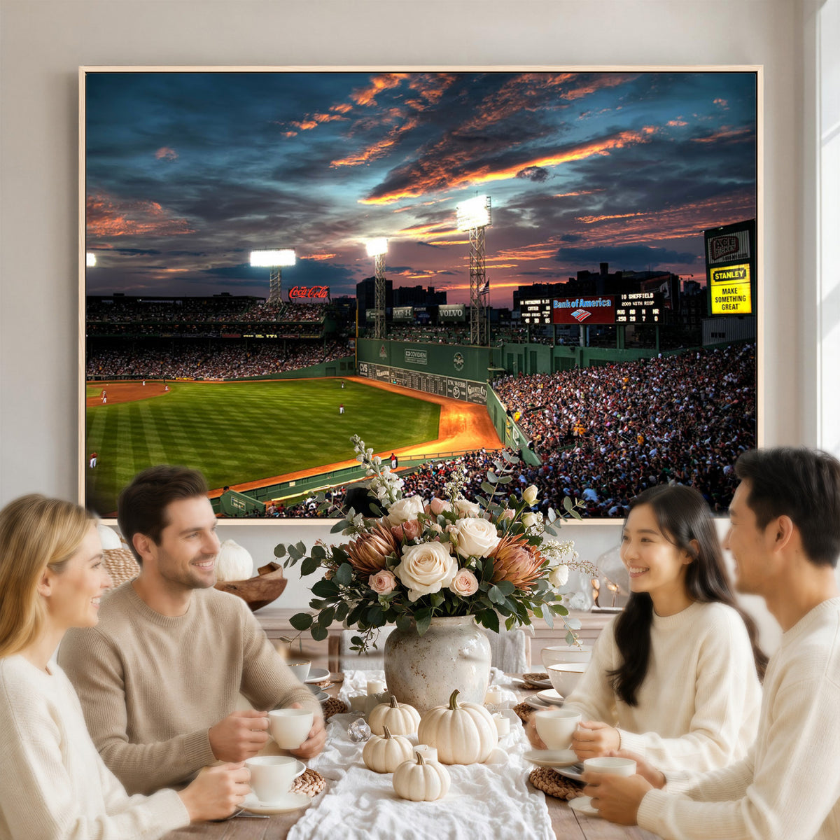 66781-MGV-CV-36X24 - Fenway Park Boston Massachusetts Stadium Wall Art Canvas Print
