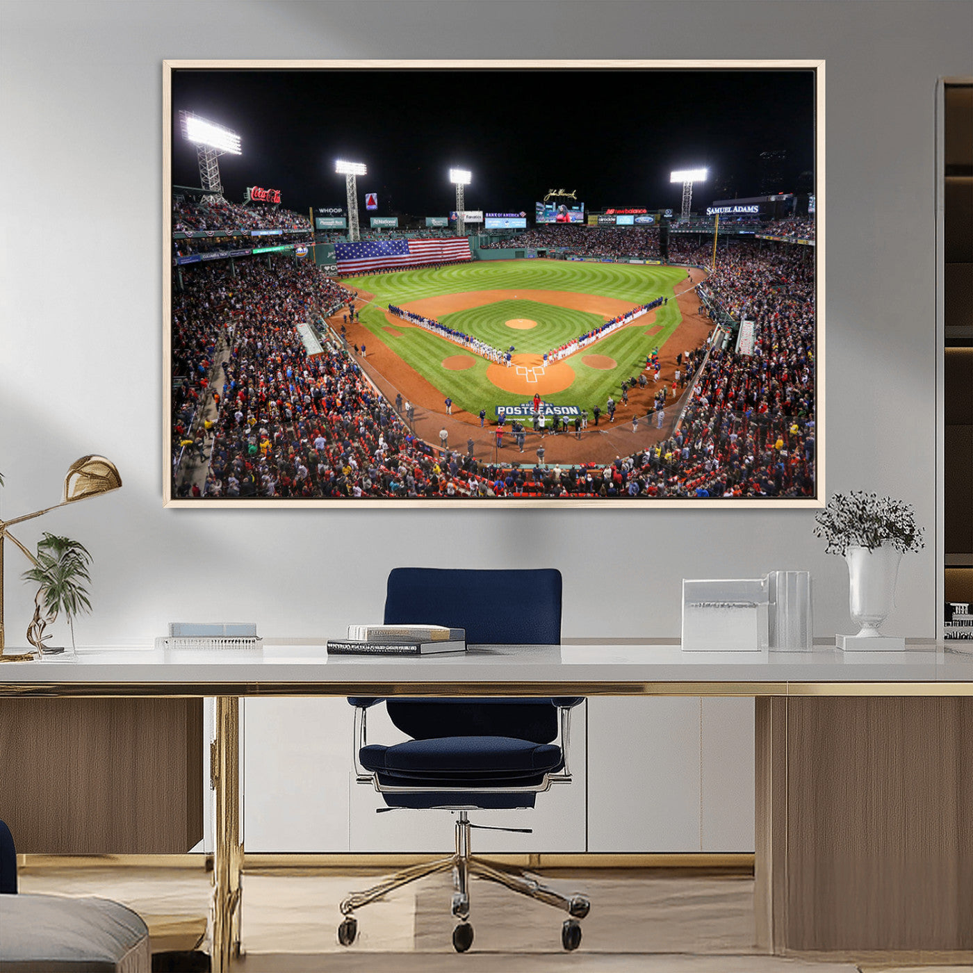 MGV-FC-36X24 - Fenway Park Wall Art Canvas Print | Large Baseball Stadium Canvas Print for Boston Red Sox Fans | Framed Ready-to-Hang Boston Sports Decor Artwork