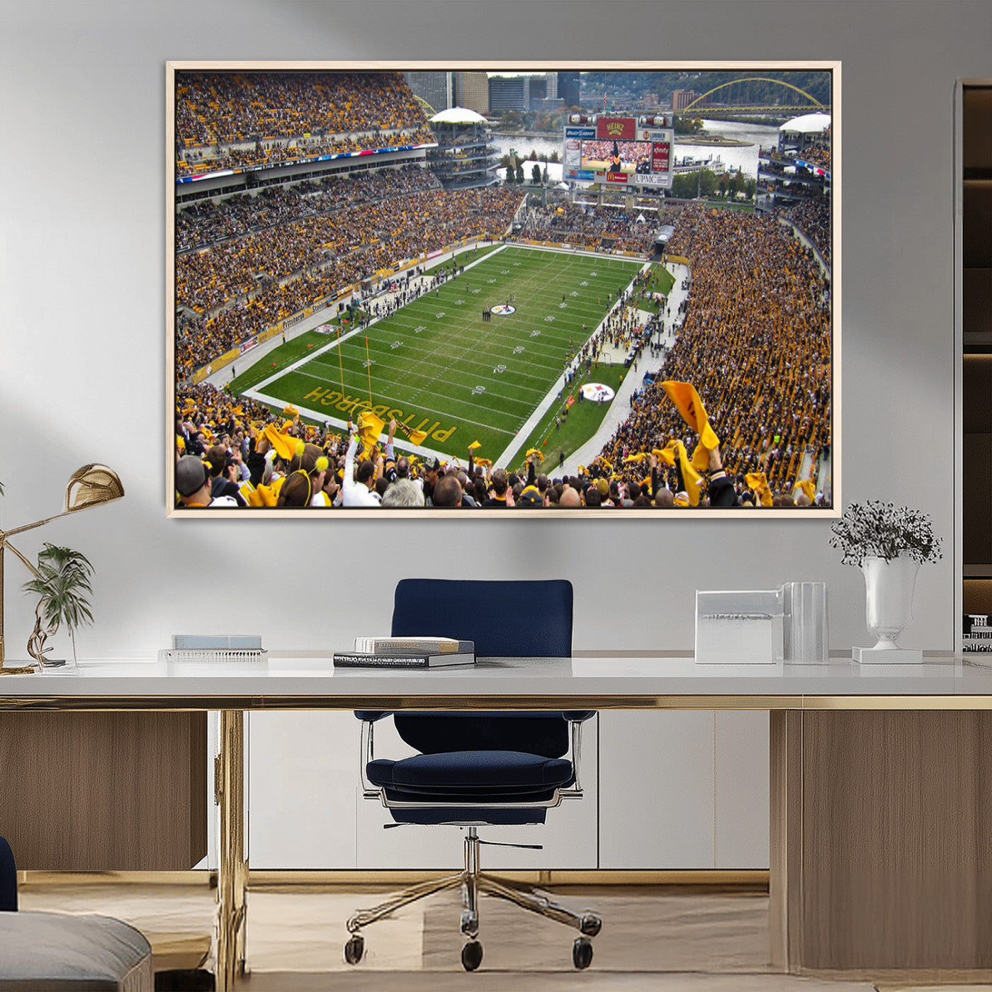 MGV-FC-36X24 - Pittsburgh Steelers Football Team Print - Pittsburgh Heinz Field Stadium Wall Art Canvas Print