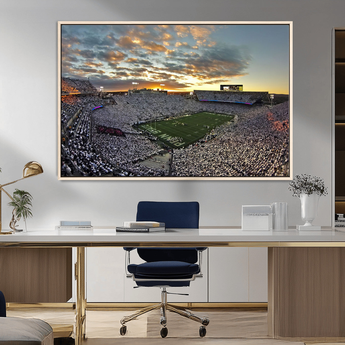 MGV-FC-36X24 - Beaver Stadium Wall Art - Penn State Stadium Wall Art | Penn Nittany Lions Football Match for Sport Room Decor