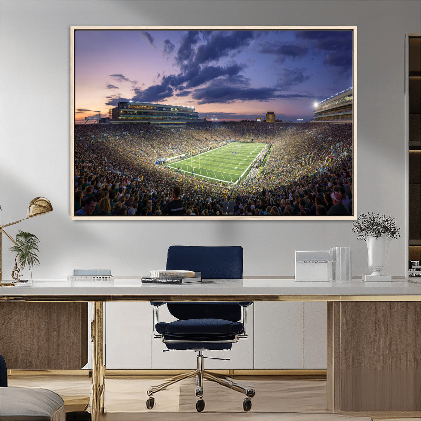 MGV-FC-36X24 - Notre Dame Fighting Irish Football Team Print - Notre Dame Stadium Wall Art Canvas Print