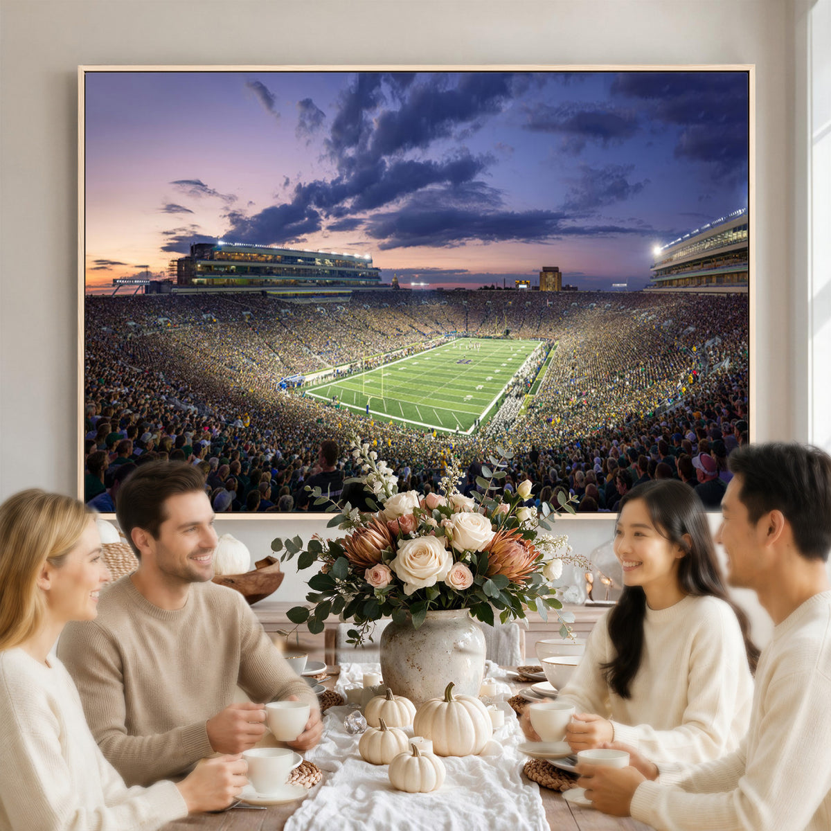 50825-MGV-CV-36X24 - Notre Dame Fighting Irish Football Team Print, Notre Dame Stadium Wall Art Canvas Print