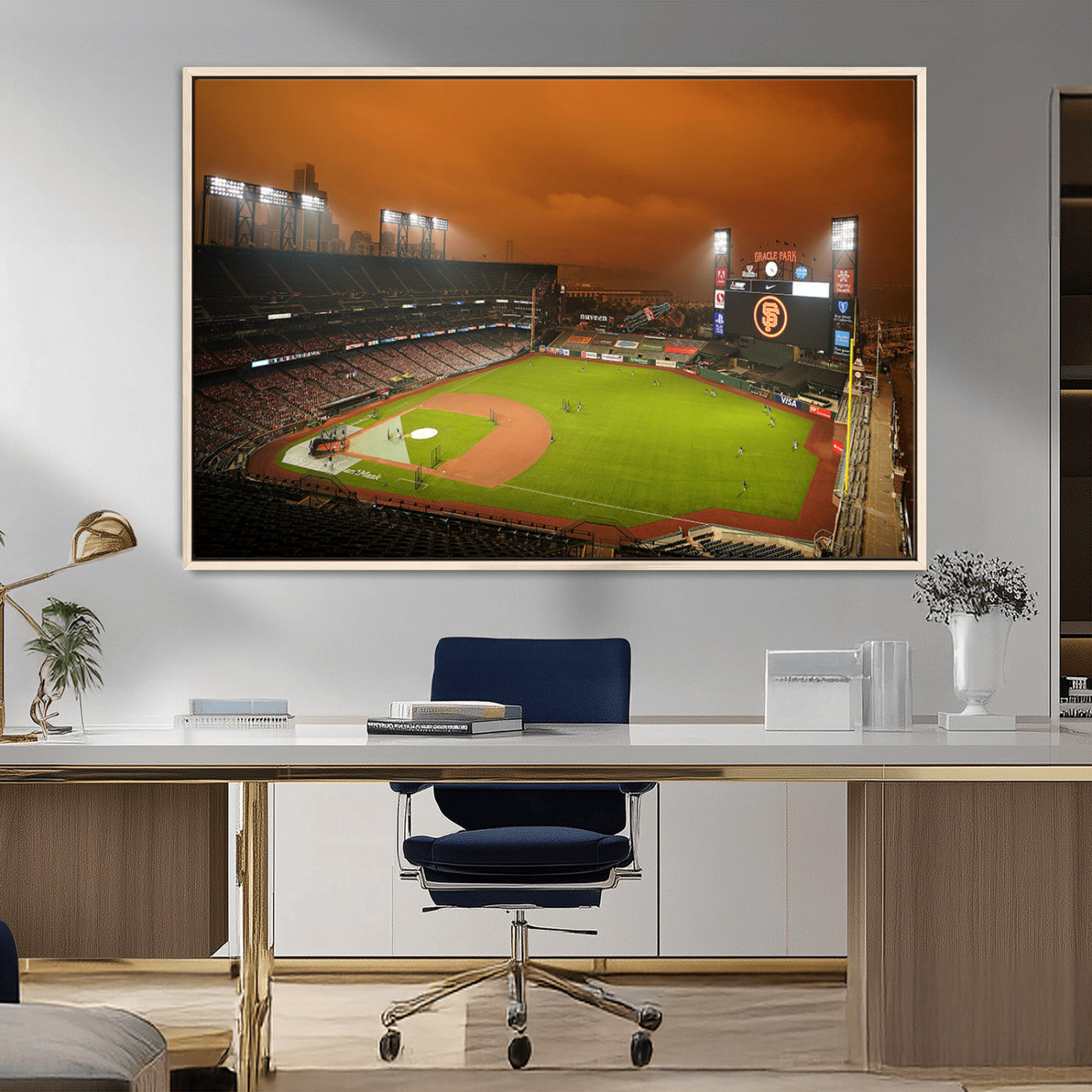 MGV-FC-36X24 - San Francisco Giants Baseball Team Print - Oracle Park Stadium Wall Art Canvas Print