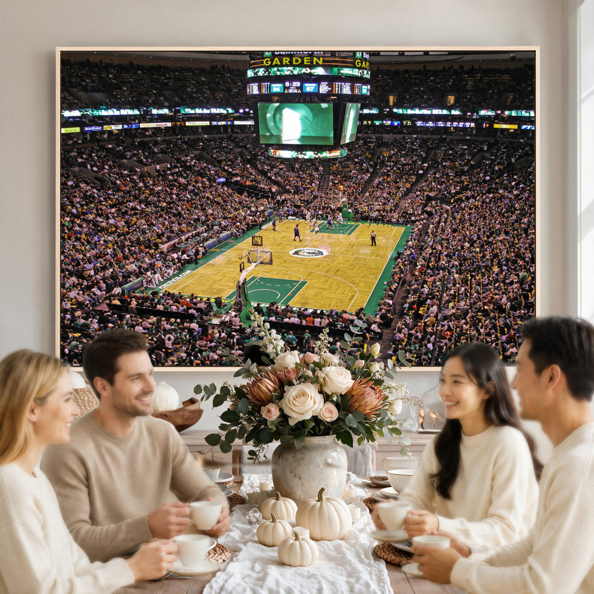 21705-MGV-CV-36X24 - TD Garden Basketball Canvas Wall Art | Boston Celtics Live Action