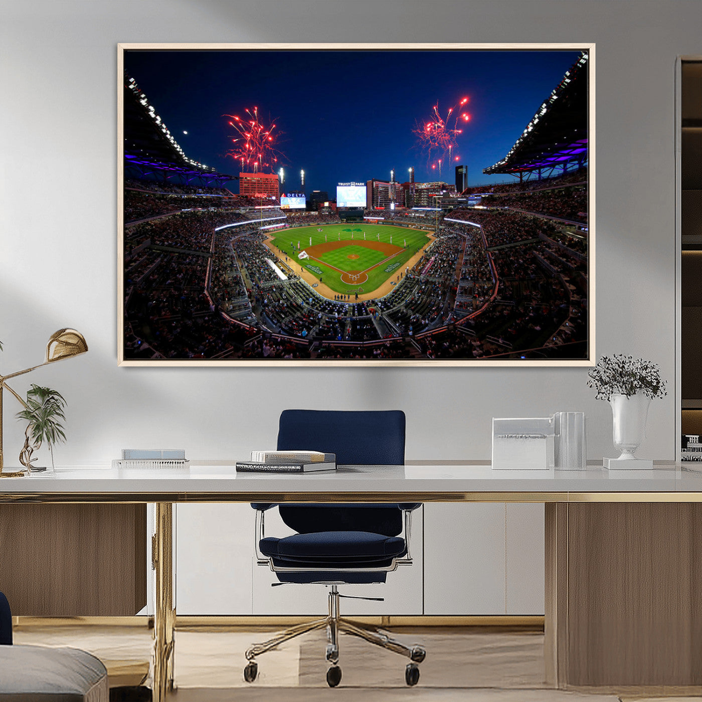 MGV-FC-36X24 - Truist Park Atlanta Braves Baseball Stadium Wall Art Print | Large 3-Panel Canvas Print for Sports