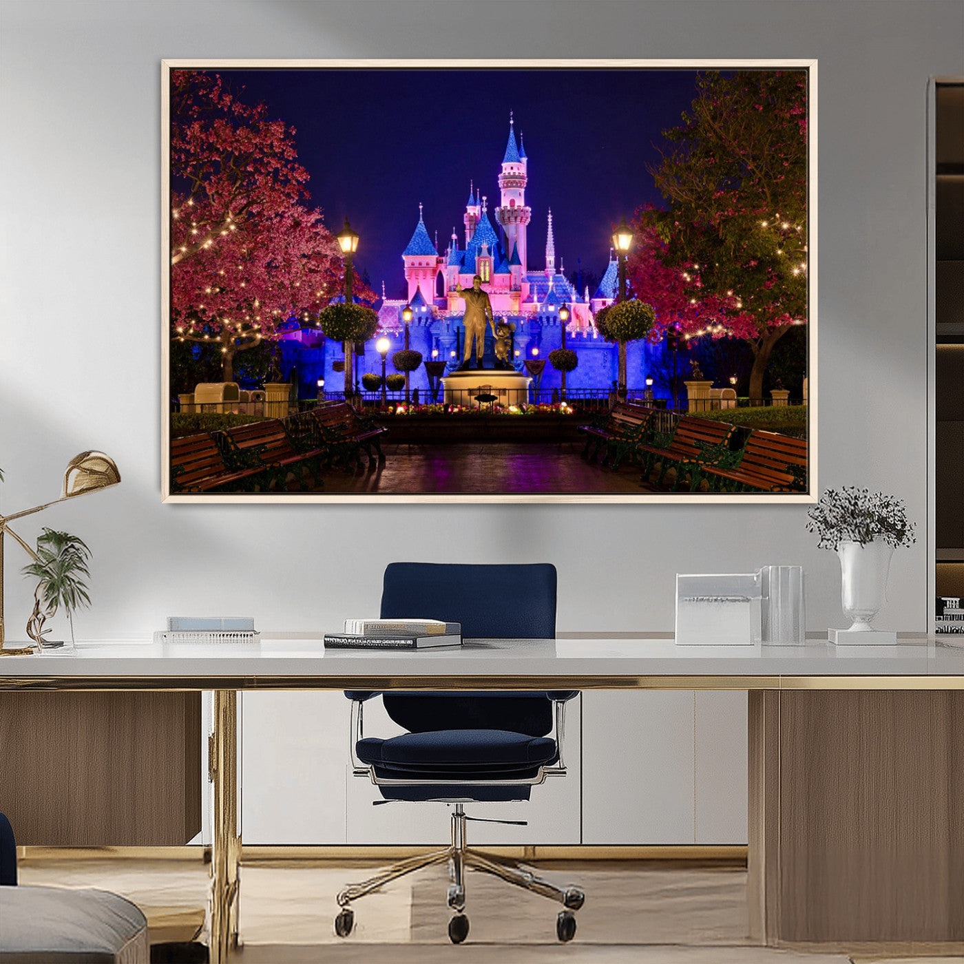 MGV-FC-36X24 - Castle Large Wall Art Disney Magic Kingdom Kids Room Decor - Disney World Christmas Home Decor Child