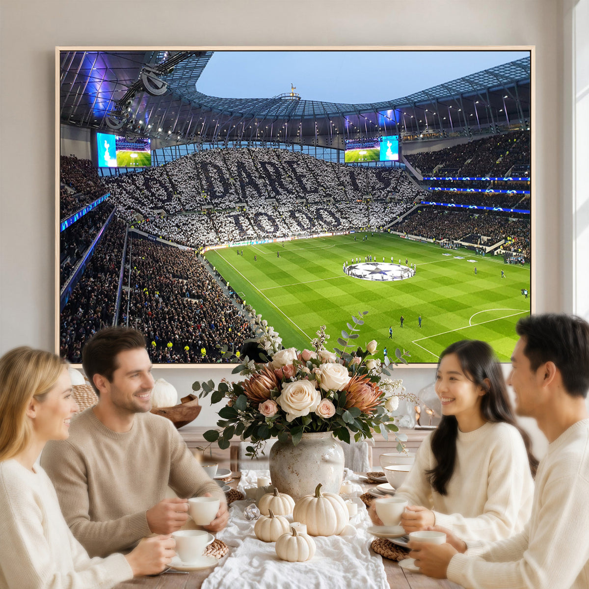 38765-MGV-CV-36X24 - Tottenham Hotspur Stadium Canvas Print, Match Day Triple Canvas Wall Art