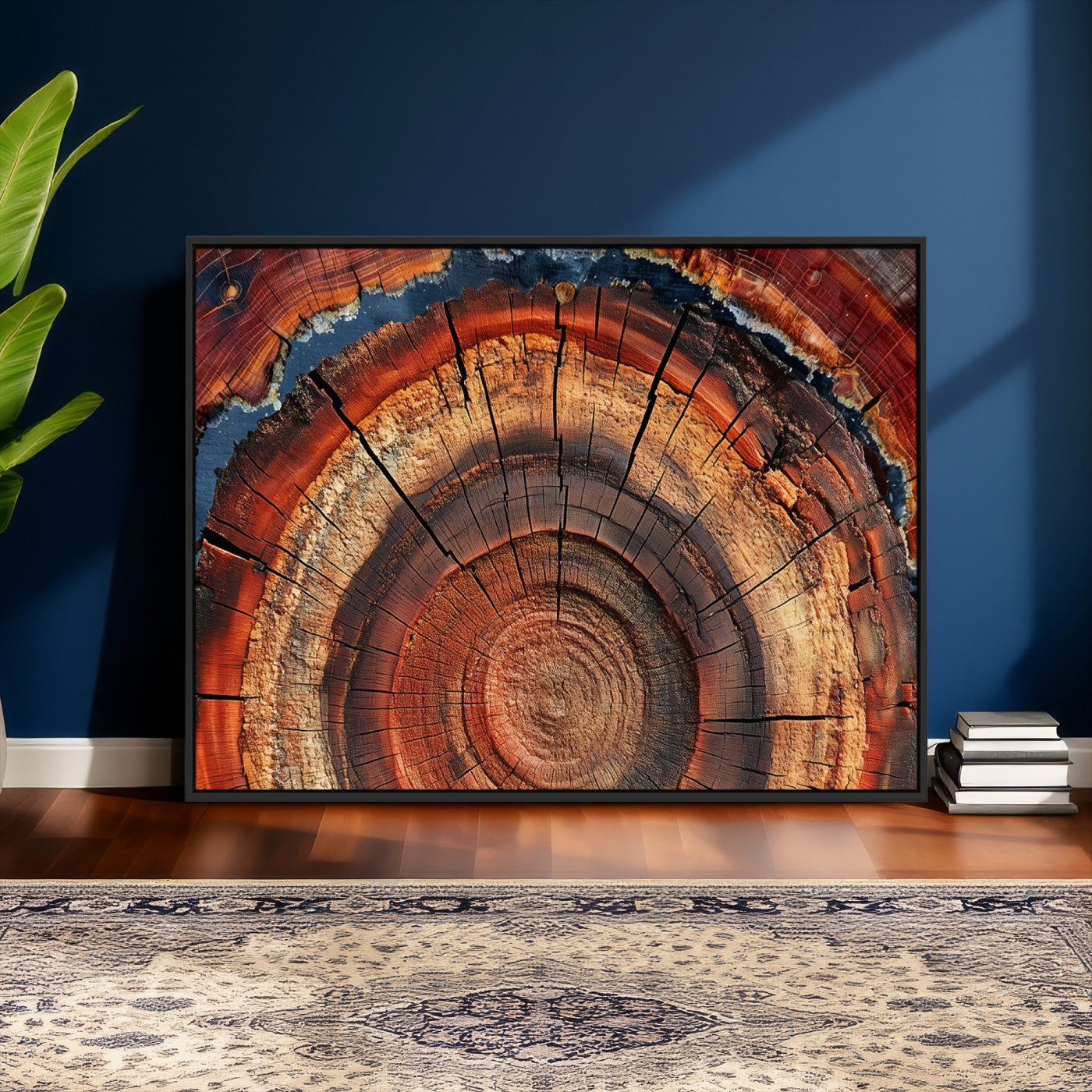 28555-MGV-CV-36X24 - Abstract Tree Ring Art Wall Art Canvas Print for Modern Farmhouse Decor, Colorful Tree Ring Wall Decor, Minimalist Home Canvas Art