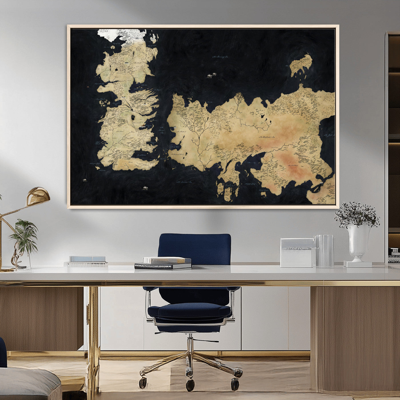 MGV-FC-36X24 - Push Pin World Map Canvas Print – Framed Wall Art for Couples to Track Their Travels – Anniversary