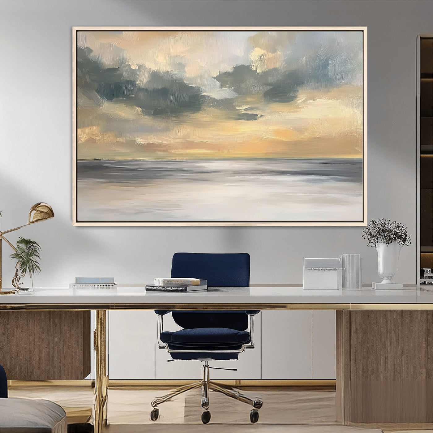 MGV-FC-36X24 - Modern Coastal Artwork with Vibrant Abstract Ocean Waves Wall Art Canvas Print for Contemporary