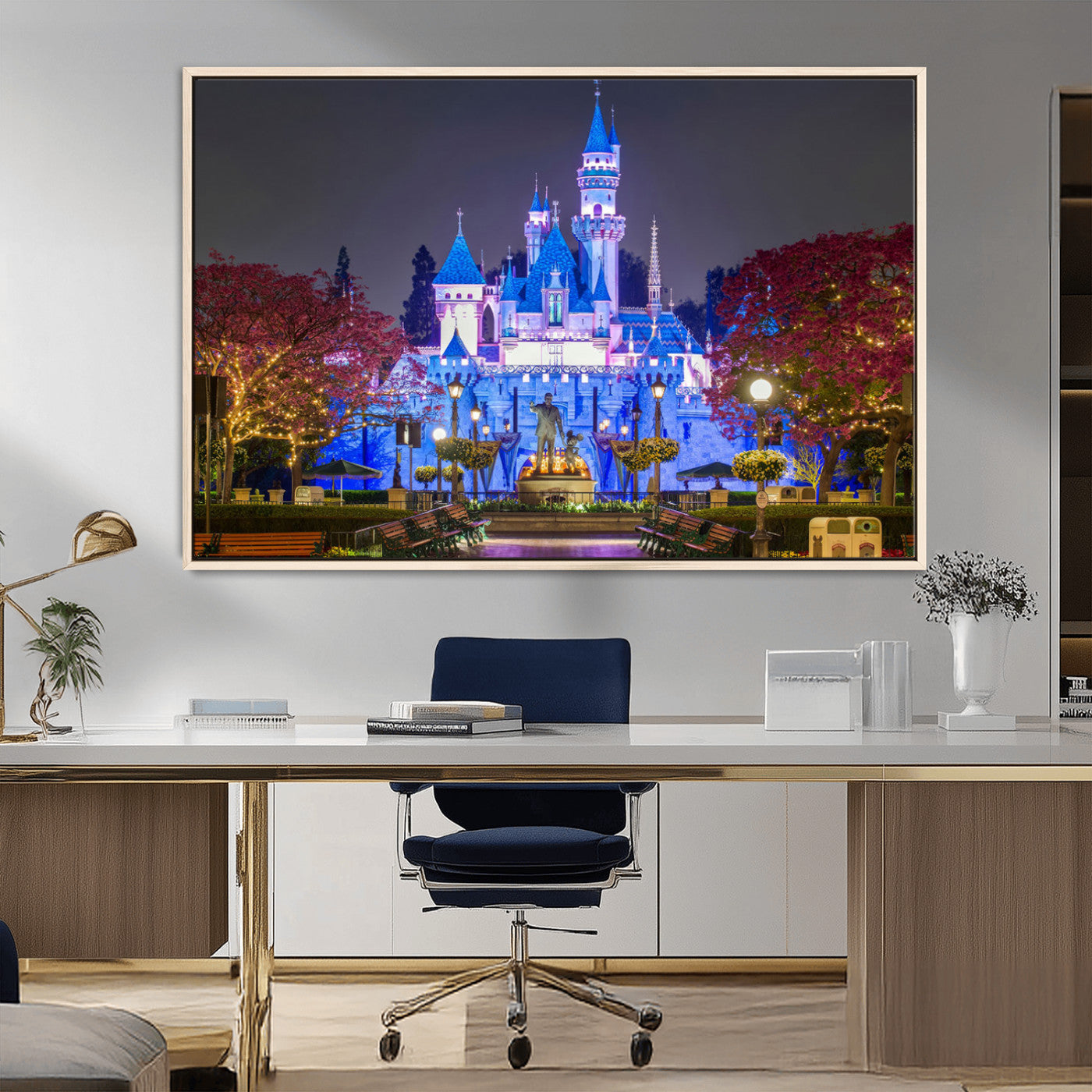 66710-MGV-FC-36X24_Natural-Large Disney Castle Wall Art Canvas Print - Magic Kingdom Kids Room Decoration Disney World