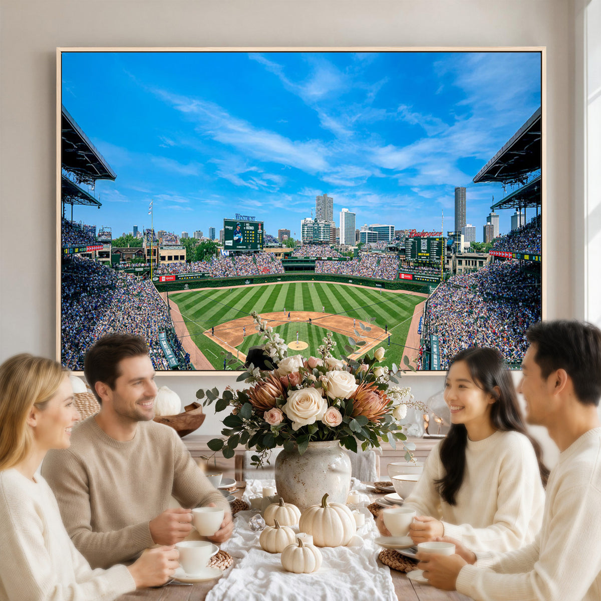 32373-MGV-CV-36X24 - Wrigley Field Chicago Cubs Panoramic Art Multi-Piece Canvas