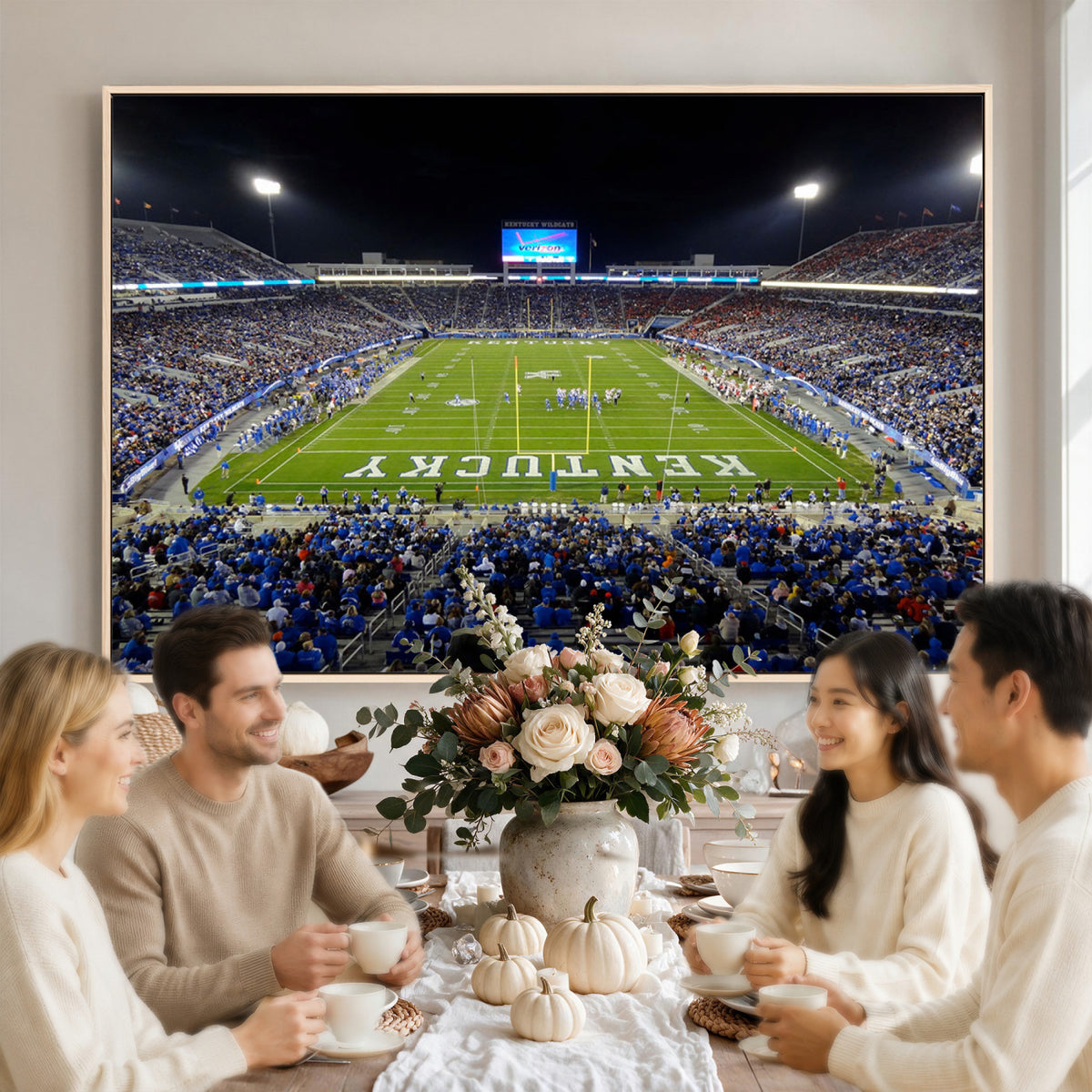 14304-MGV-CV-36X24 - Kroger Field Canvas Wall Art, Kentucky Stadium Wall Art, Framed and Ready to Hang