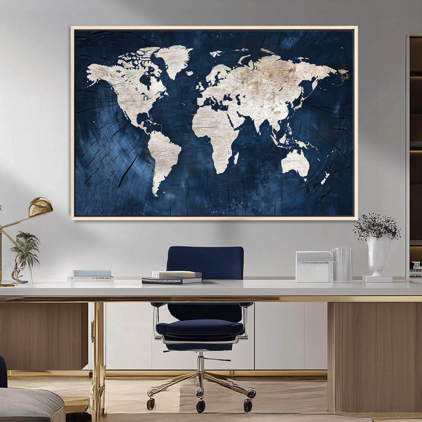 MGV-FC-36X24 - Push Pin World Map Canvas Print – Framed Wall Art for Couples to Track Their Travels – Anniversary
