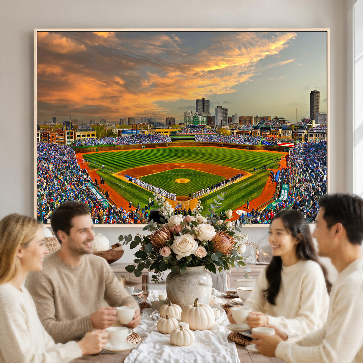 45635-MGV-CV-36X24 - Chicago Wrigley Field Wall Art Canvas Print