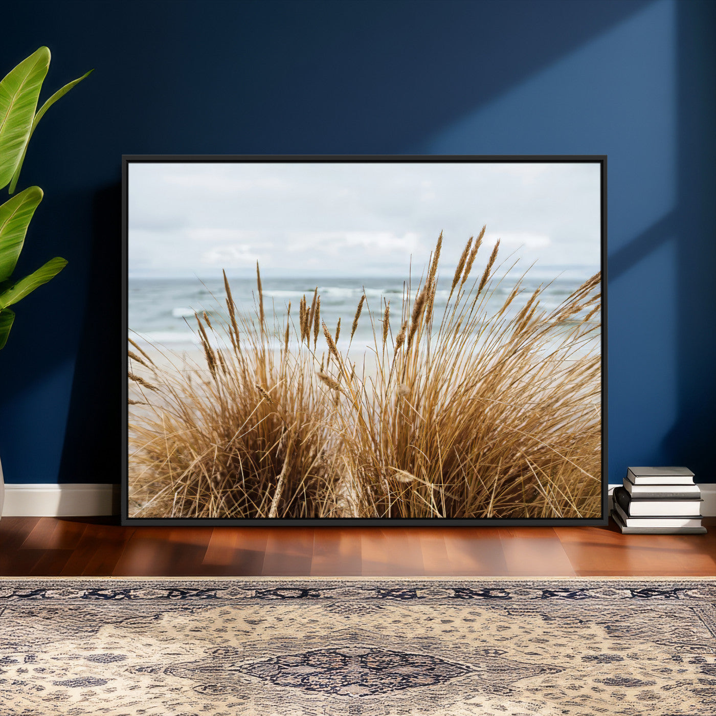 14270839-MGV-CV-36X24 - Beach Grass Wall Art – Canvas Print of Serene Coastal Shore, Peaceful Ocean Vibes, Nature Decor for Guest Room, Office or Living Room