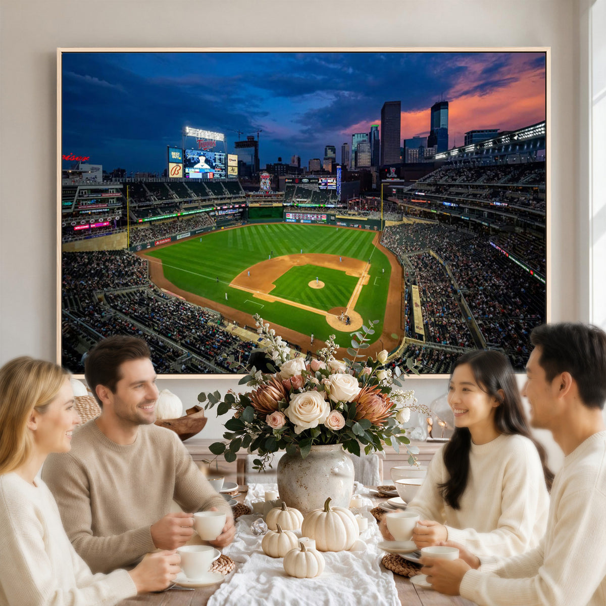 68222753-MGV-CV-36X24 - Target Field Wall Art Canvas Print, Baseball Stadium Scene