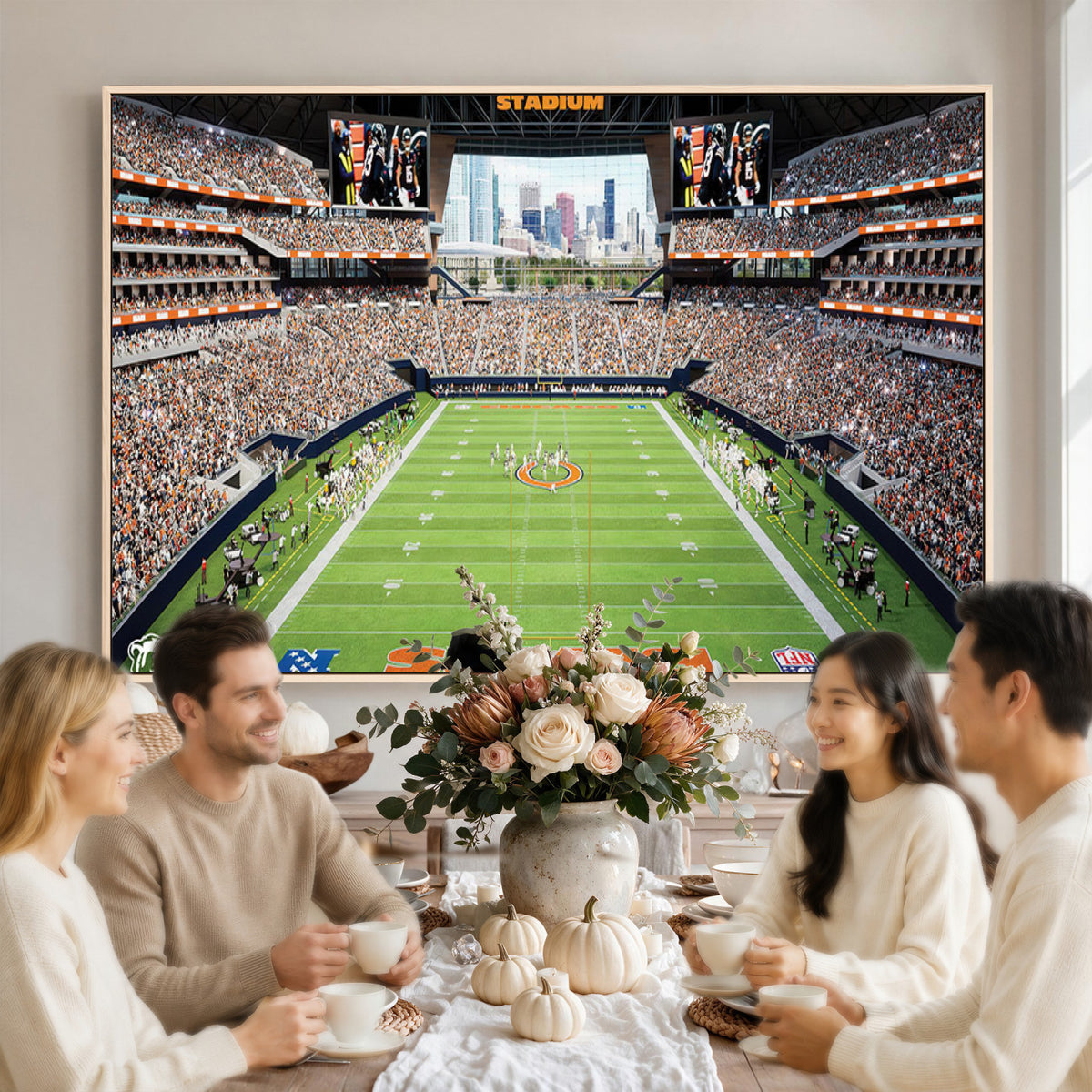 76935553-PAN-FL-20X10 - Chicago Bears Soldiers Field Wall Art Canvas Print, Home Office Wall Decor