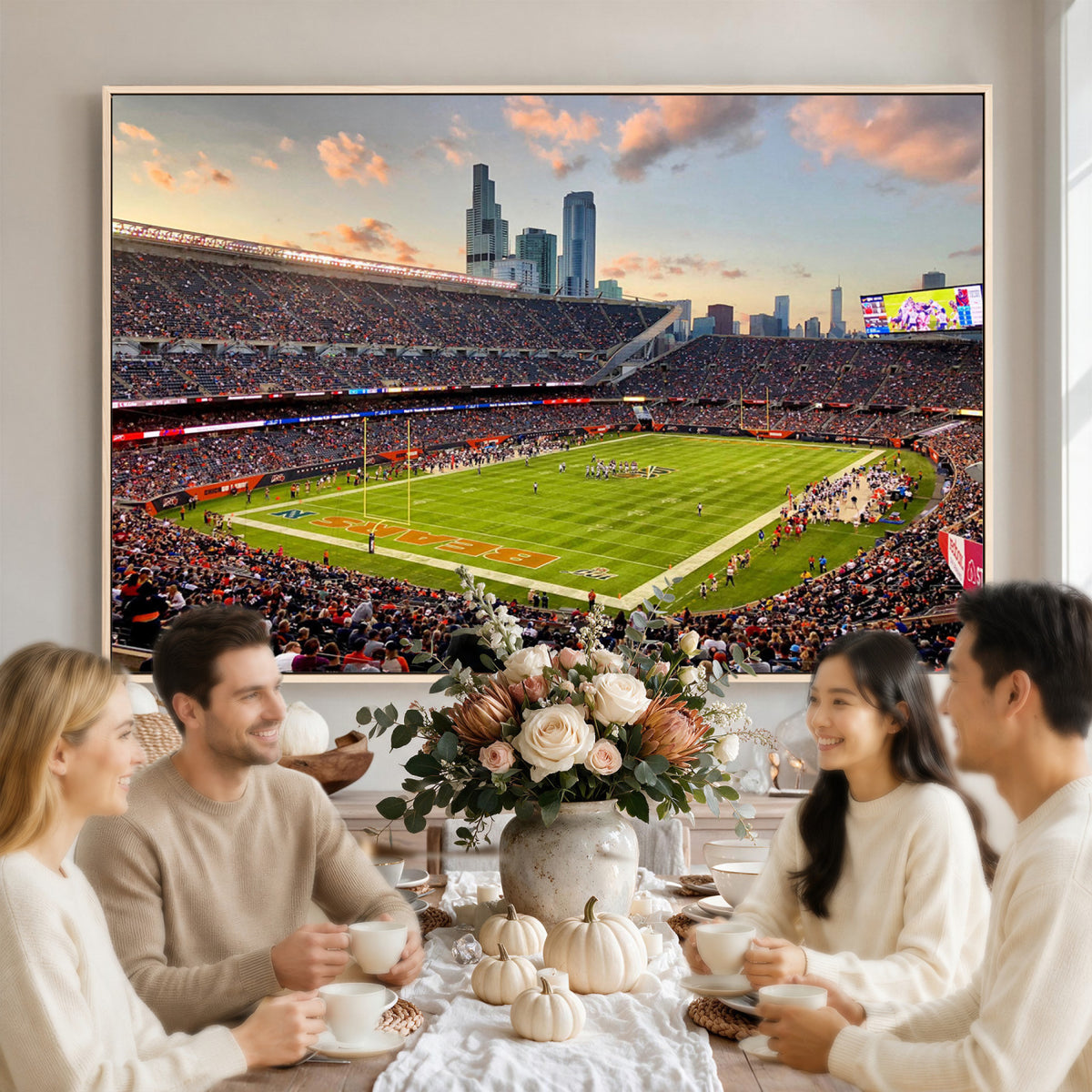 55377093-PAN-FL-20X10 - Chicago Bears Soldiers Field Wall Art Canvas Print, Man Cave Wall Decor